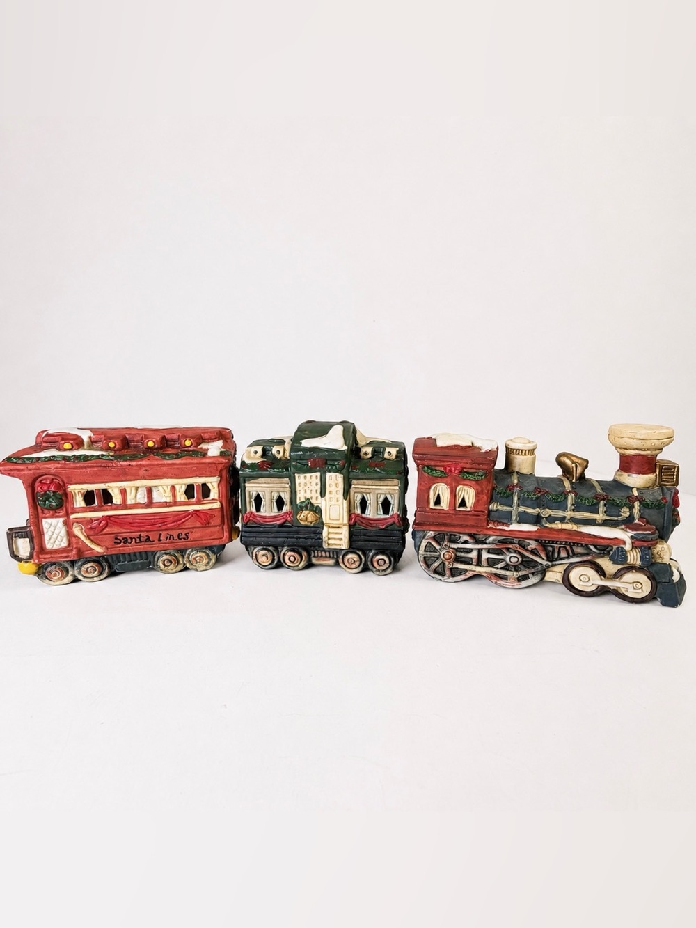 Vintage Lighted Christmas Train Ceramic Holiday Village Decor